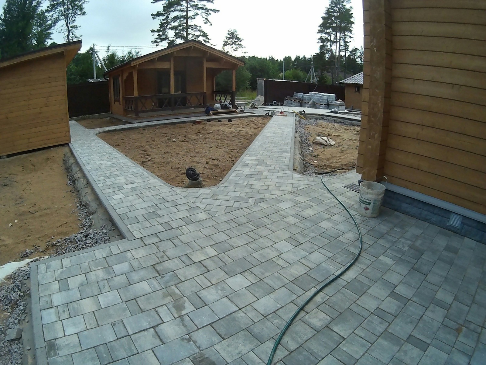 Paths on site - My, Paving stones, Dacha, Saint Petersburg, Landscape design, Sidewalk, Video, Longpost