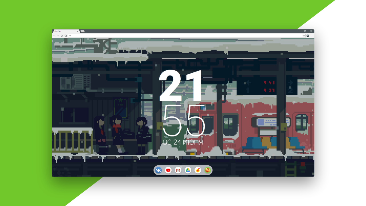 My extension for Google Chrome - ClockTab (Update) - My, Google chrome, Chrome extension, Web development, Web, Development of, Longpost