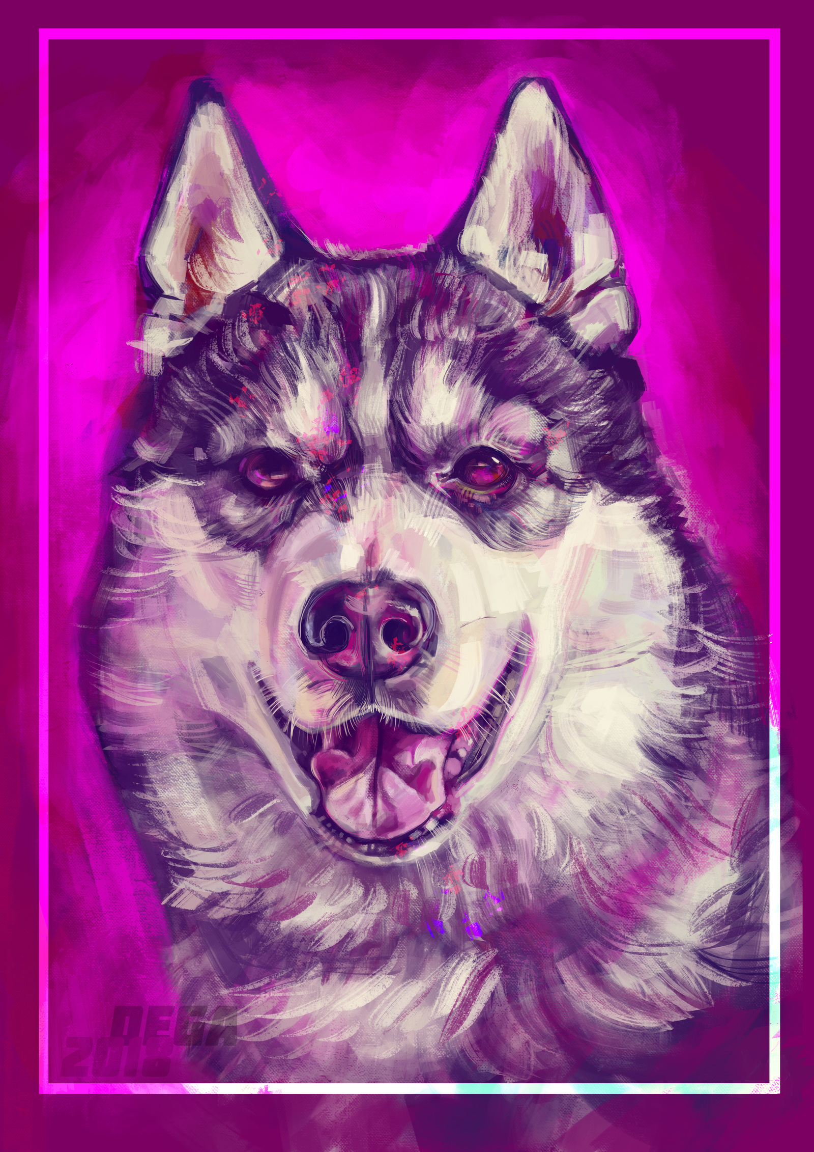 Dogs - My, Dog, Creation, Drawing, Photoshop, Longpost, Digital drawing, Animals, Animalistics