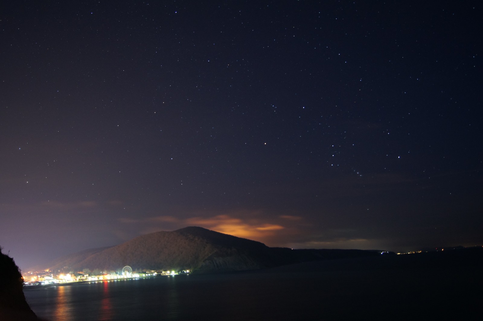 Night Arkhipo-Osipovka - My, Arkhipo-Osipovka, Night shooting, Sea