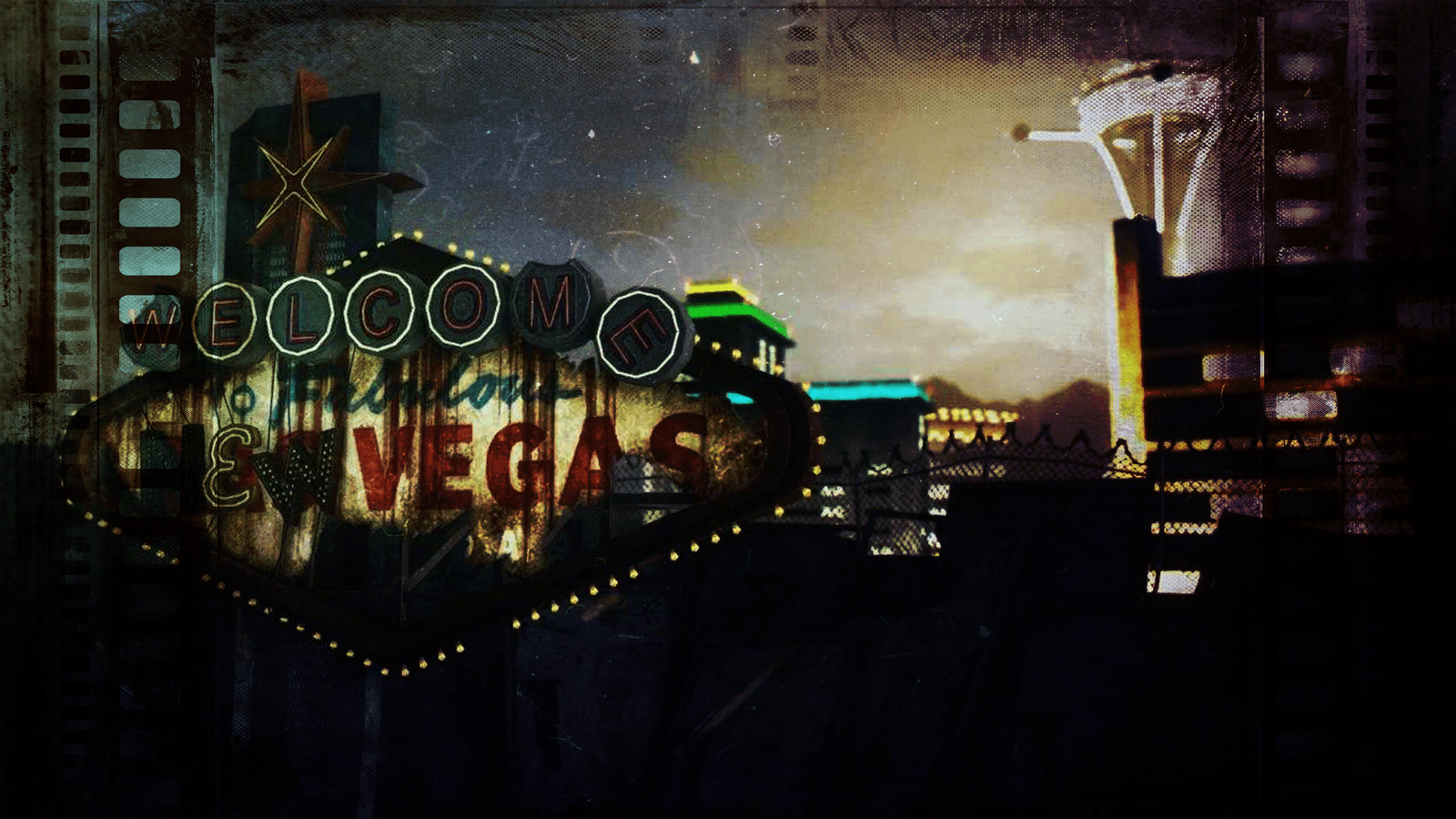 Stylish wallpaper in the style of Fallout New Vegas - Wallpaper, Desktop wallpaper, Games, Fallout, Fallout: New Vegas, Computer games, Longpost