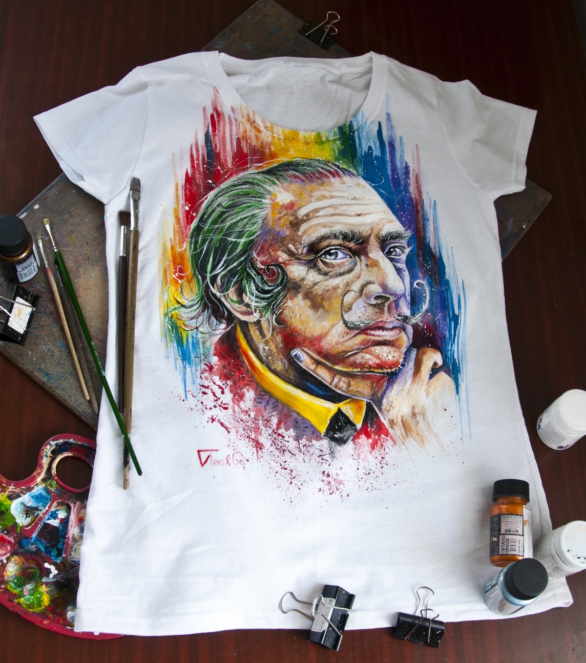 I decided to show you my Dali - My, Painting on fabric, Painting Clothes T-shirt Style, Longpost