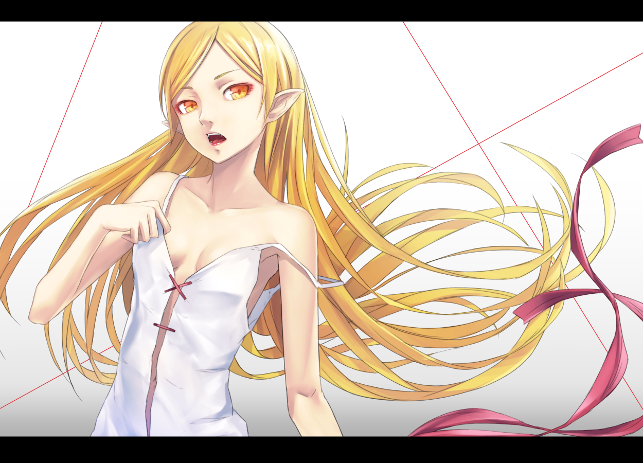 Не всегда лёгкое платье, спасает о жары... - Anime Art, Сиськи, Kiss-Shot Acerola-orion Heart-under-blade, Monogatari series, Арт