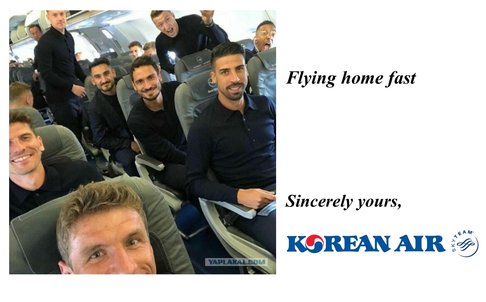 Korean Airlines - Soccer World Cup, South Korea, Germany, Way home