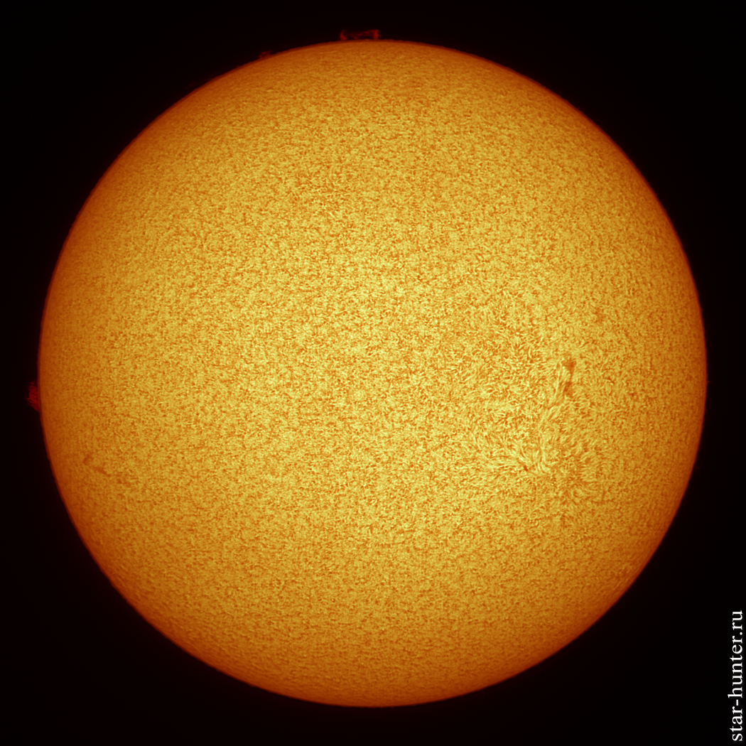 Солнце в линии водорода, 28 июня 2018 года, 10:45 - Моё, Солнце, Астрофото, Астрономия, Космос, Starhunter, Анападвор, Длиннопост