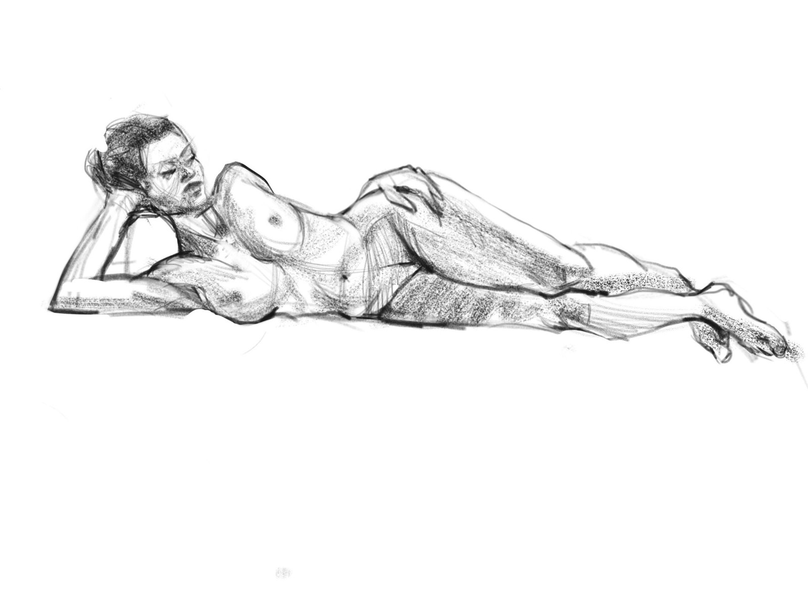 Evening sketches from nature: 3 - NSFW, My, , , Nudity, Sketch, Longpost