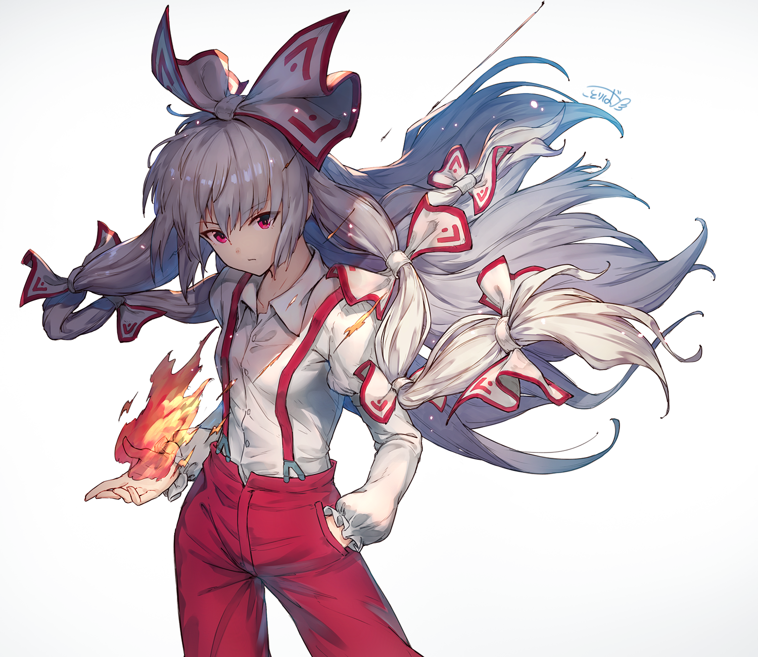 Anime Art - Anime, Anime art, Touhou, Fujiwara no mokou