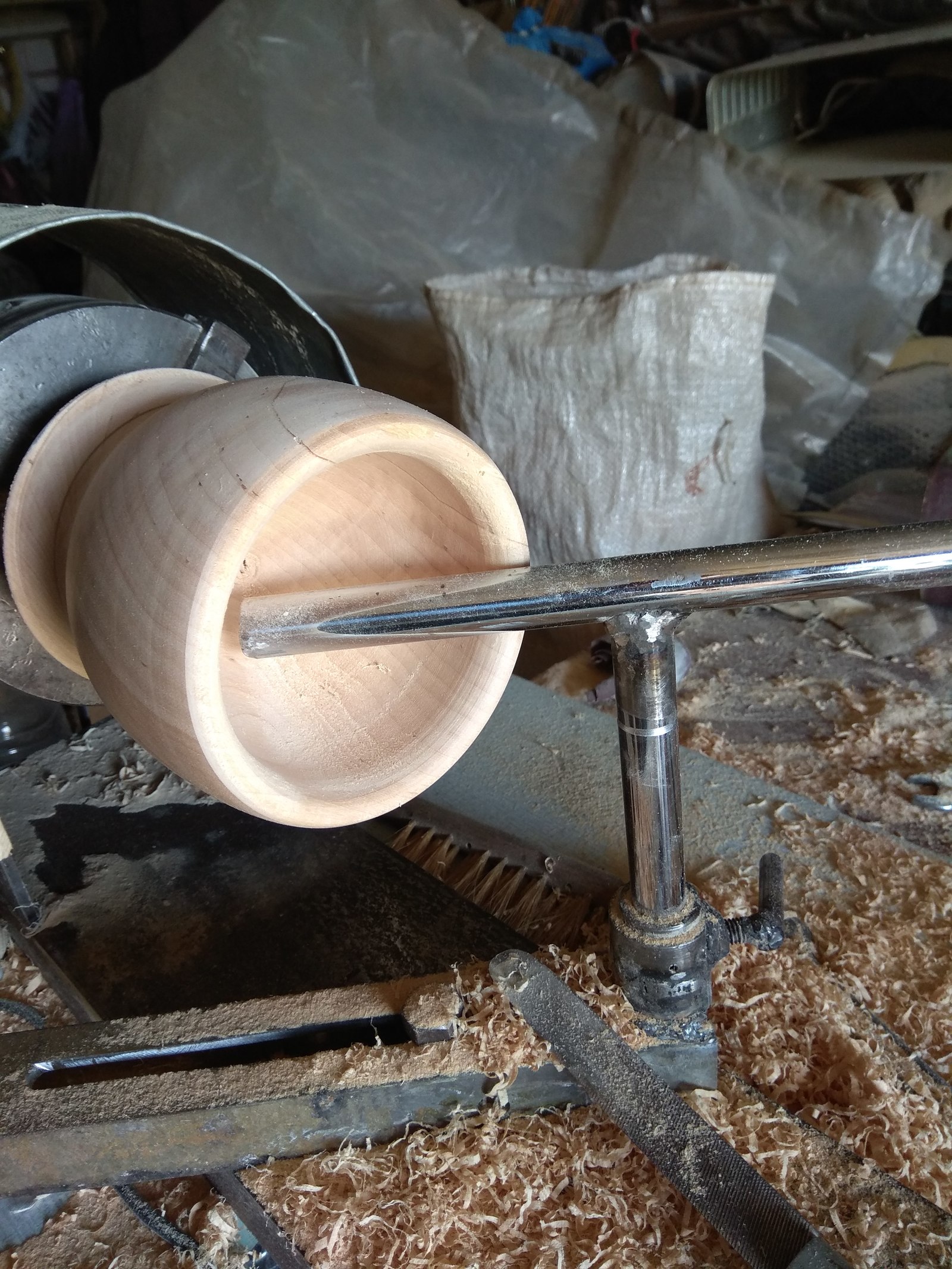 birch bowl - My, , Turning machine, Crooked hands, Woodworking, Video, Longpost