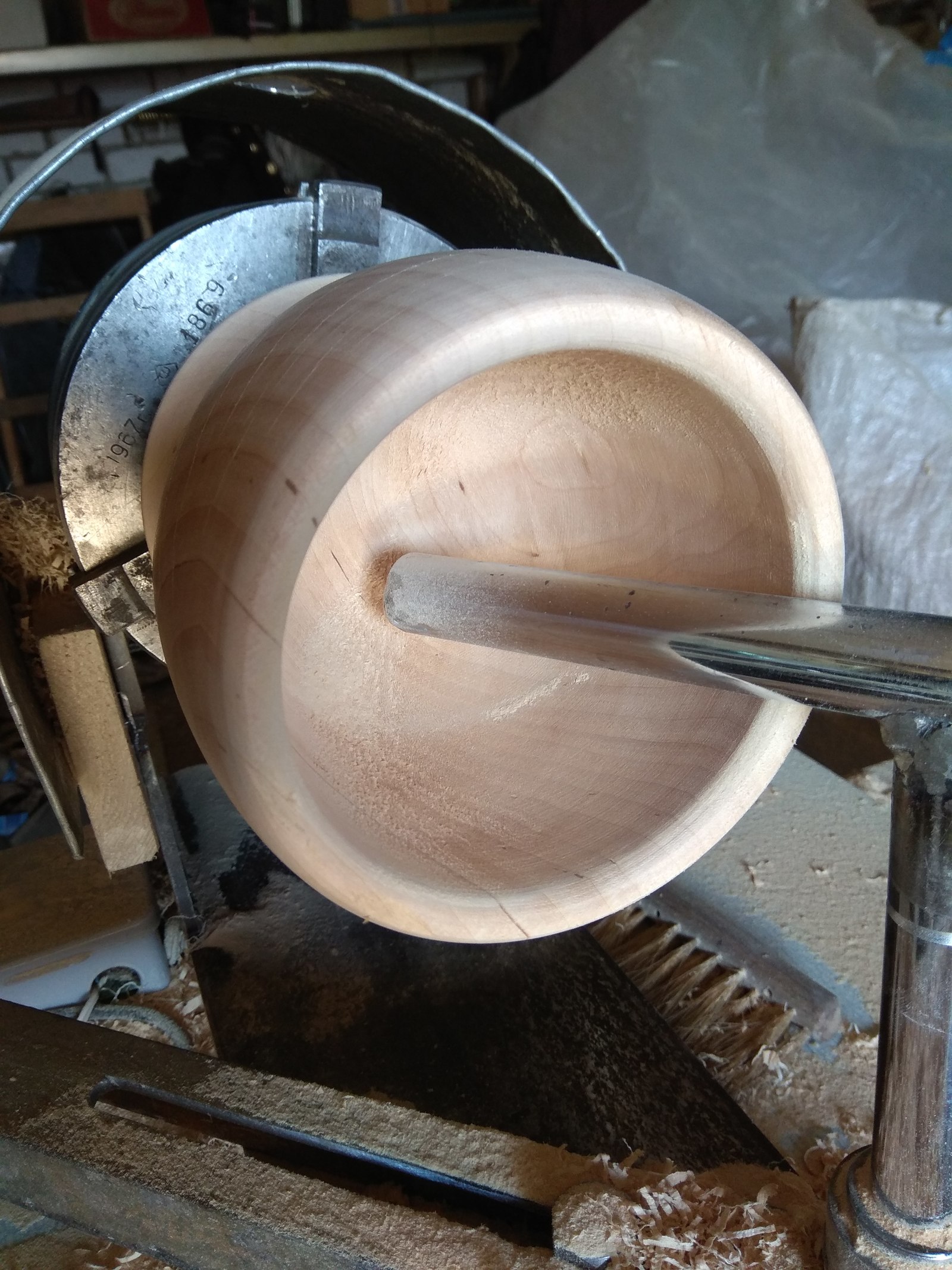 birch bowl - My, , Turning machine, Crooked hands, Woodworking, Video, Longpost