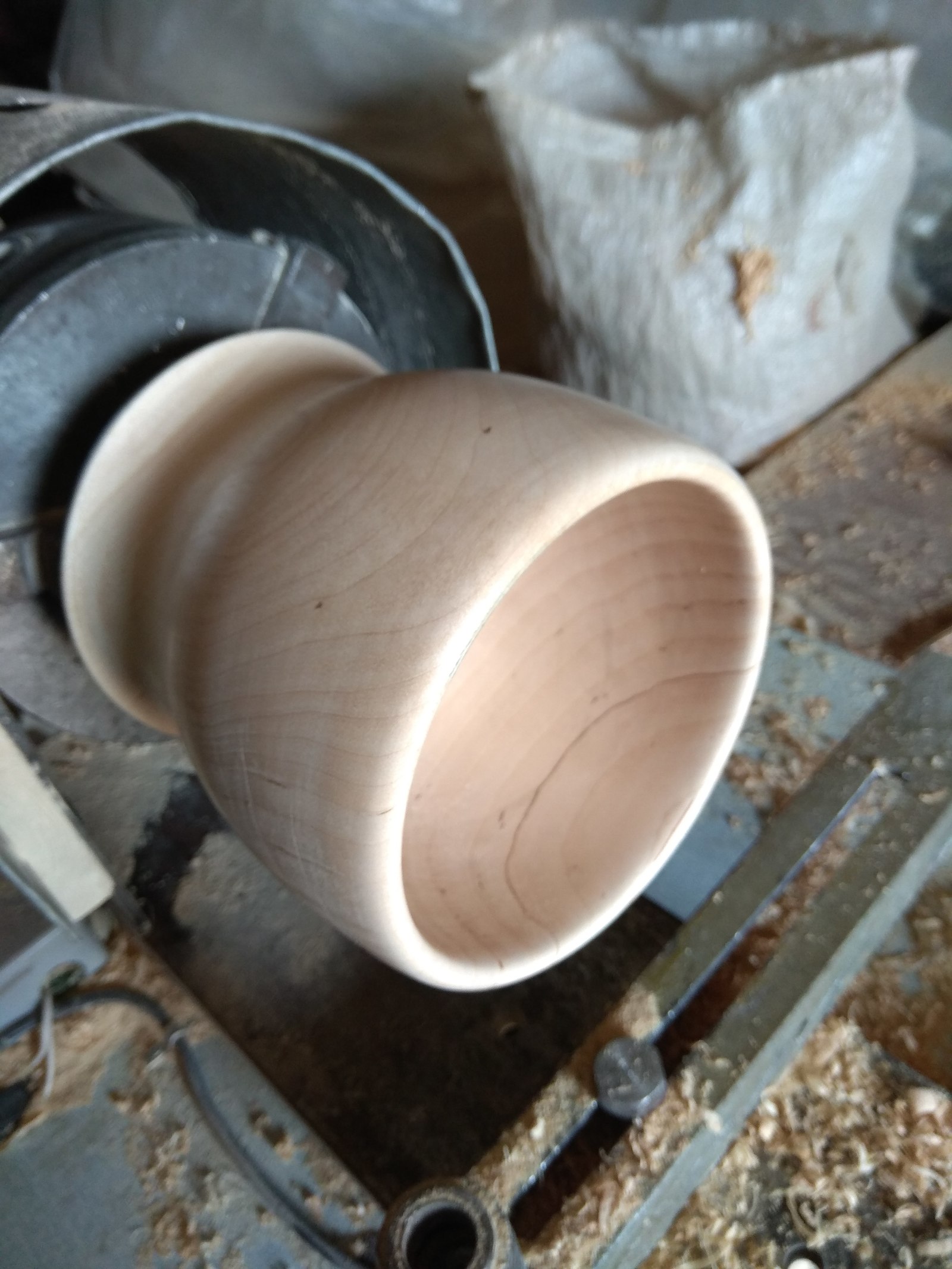 birch bowl - My, , Turning machine, Crooked hands, Woodworking, Video, Longpost