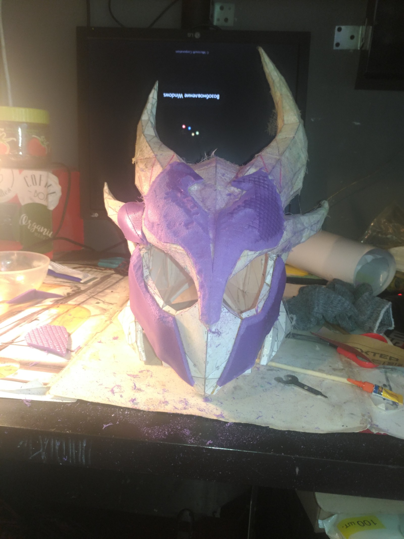 Pervak ??Daedric Paper Helm - My, , Daedra, Paper, Models, Modeling, Helmet, Papercraft, Pepakura, Longpost