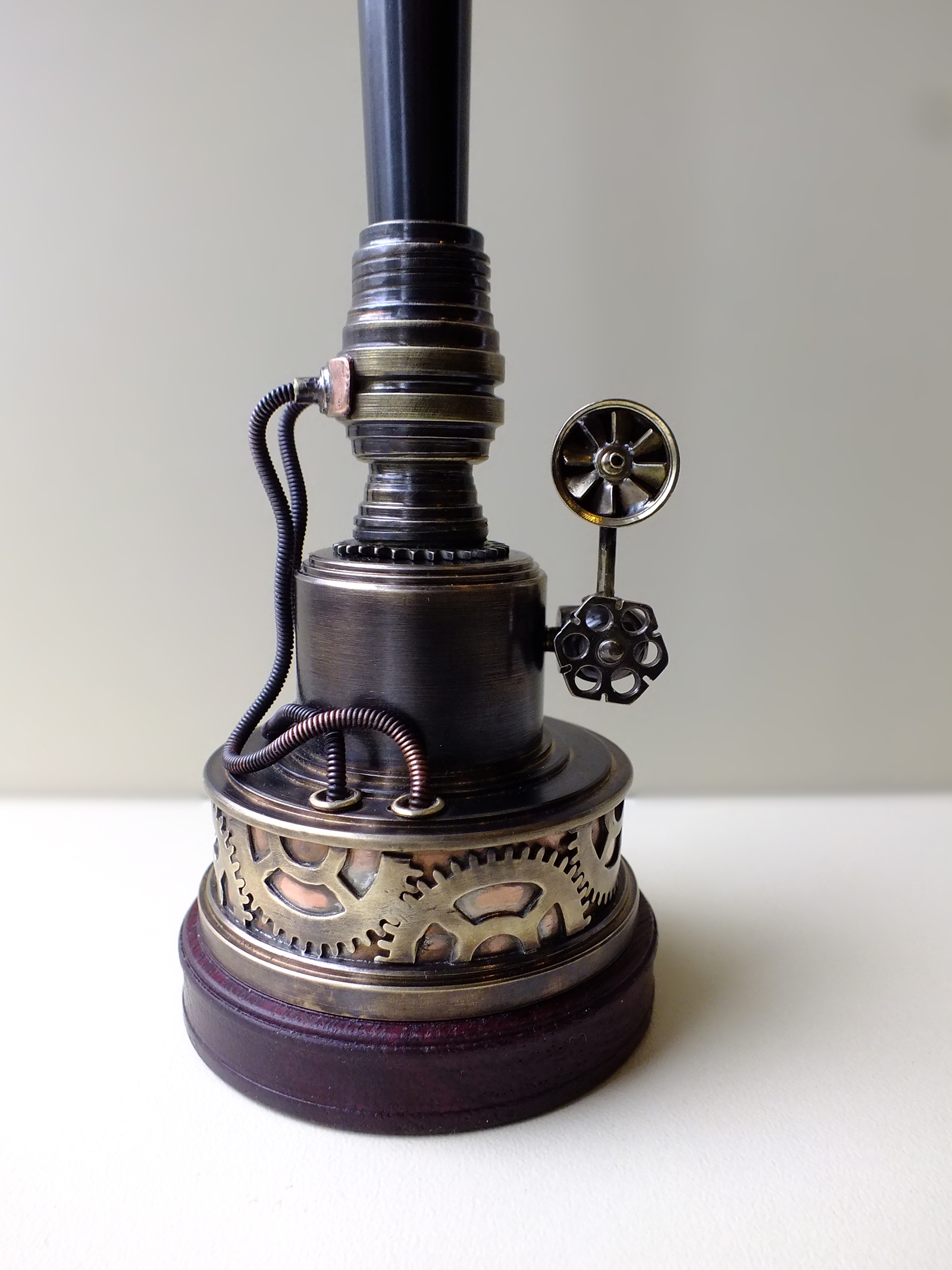 Handle with stand and hiding place for a flash drive - My, Steampunk, Pen, Needlework without process, Stand, Video, Longpost