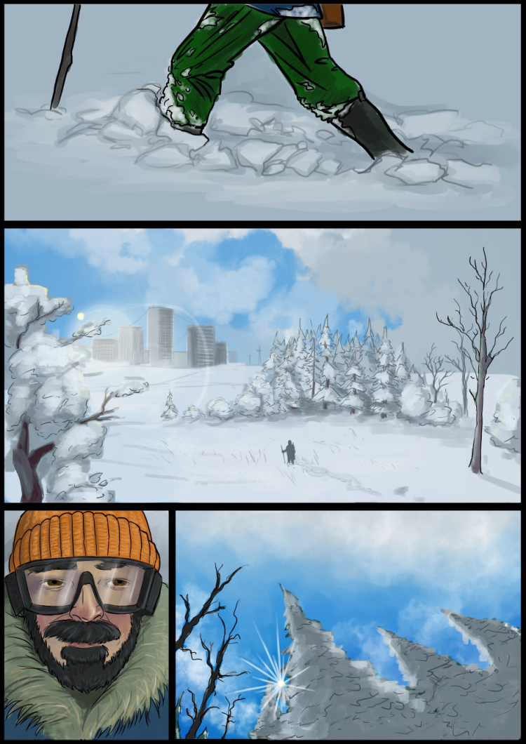 Long Winter: Black's Story Chapter 1 (Part 1) - My, Comics, Longpost, Post apocalypse, Winter