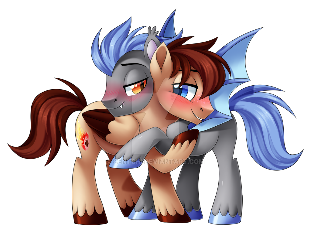 Metero and Thomas - My little pony, MLP gay, Batpony, Original character, PonyArt, Art, Shipping