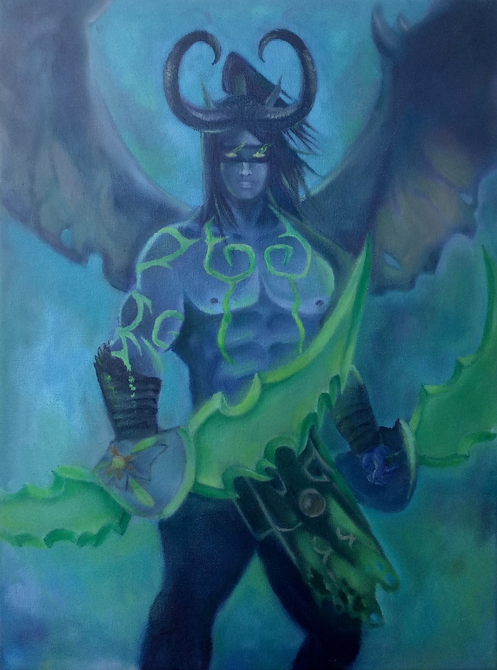 Illidan Stormrage, oil on canvas - Illidan, , World of warcraft, Wow, Hearthstone, Longpost