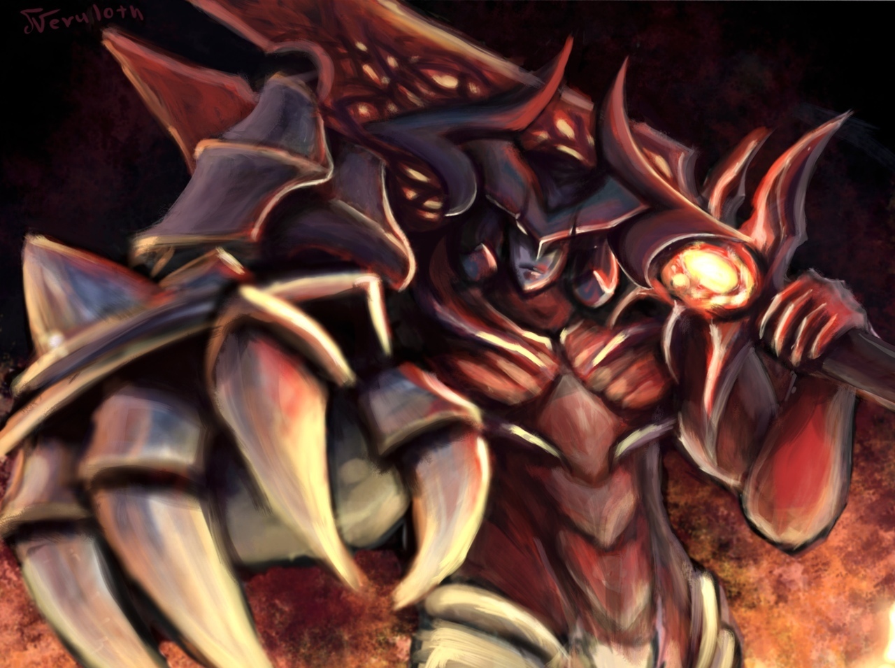 Darkin Blade - Aatrox [League of Legends] - My, League of legends, Neruloth, Art, Fan art, 