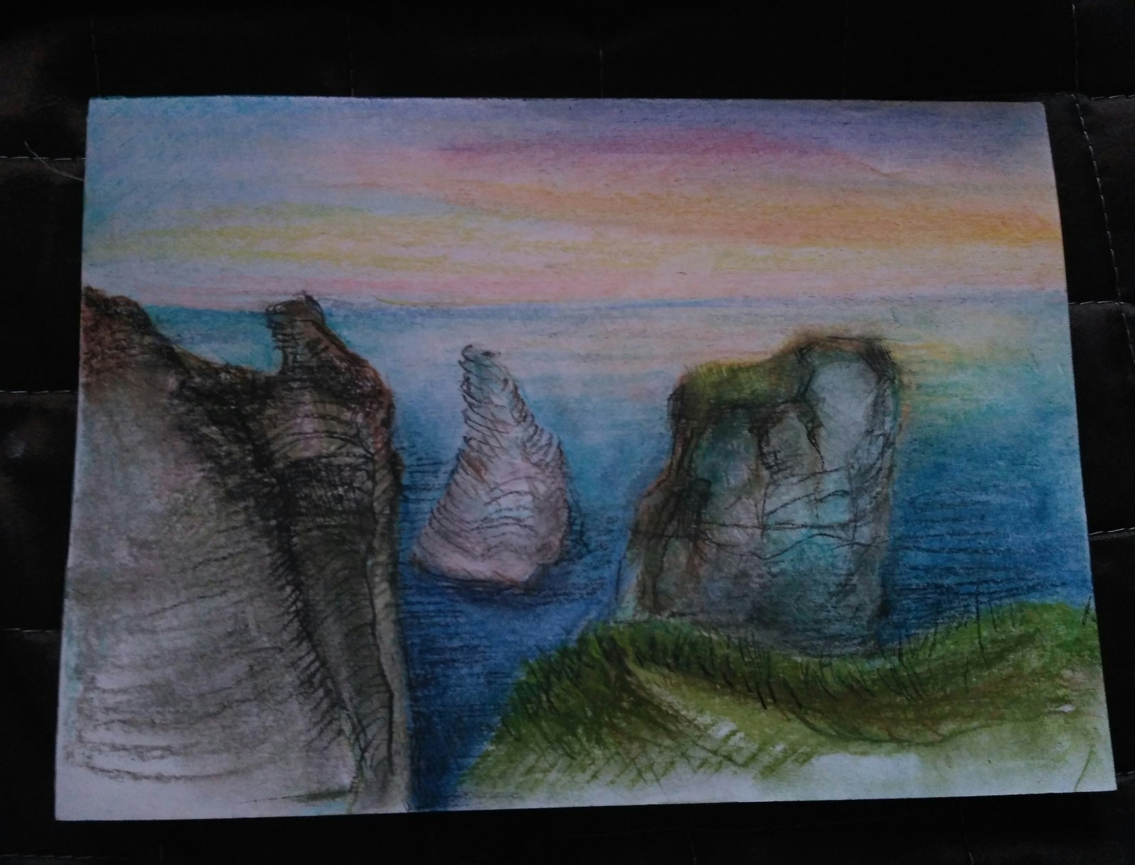 And again strange landscapes with strange undertech - My, Art, Pastel, Drawing, Landscape