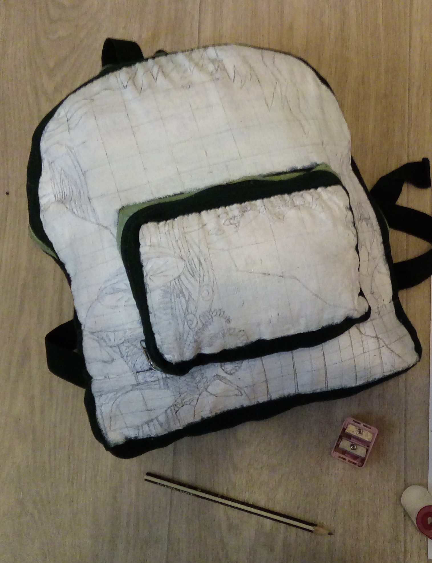 Fabulous backpack for a fabulous handyman - My, Creation, Longpost, Painting on fabric