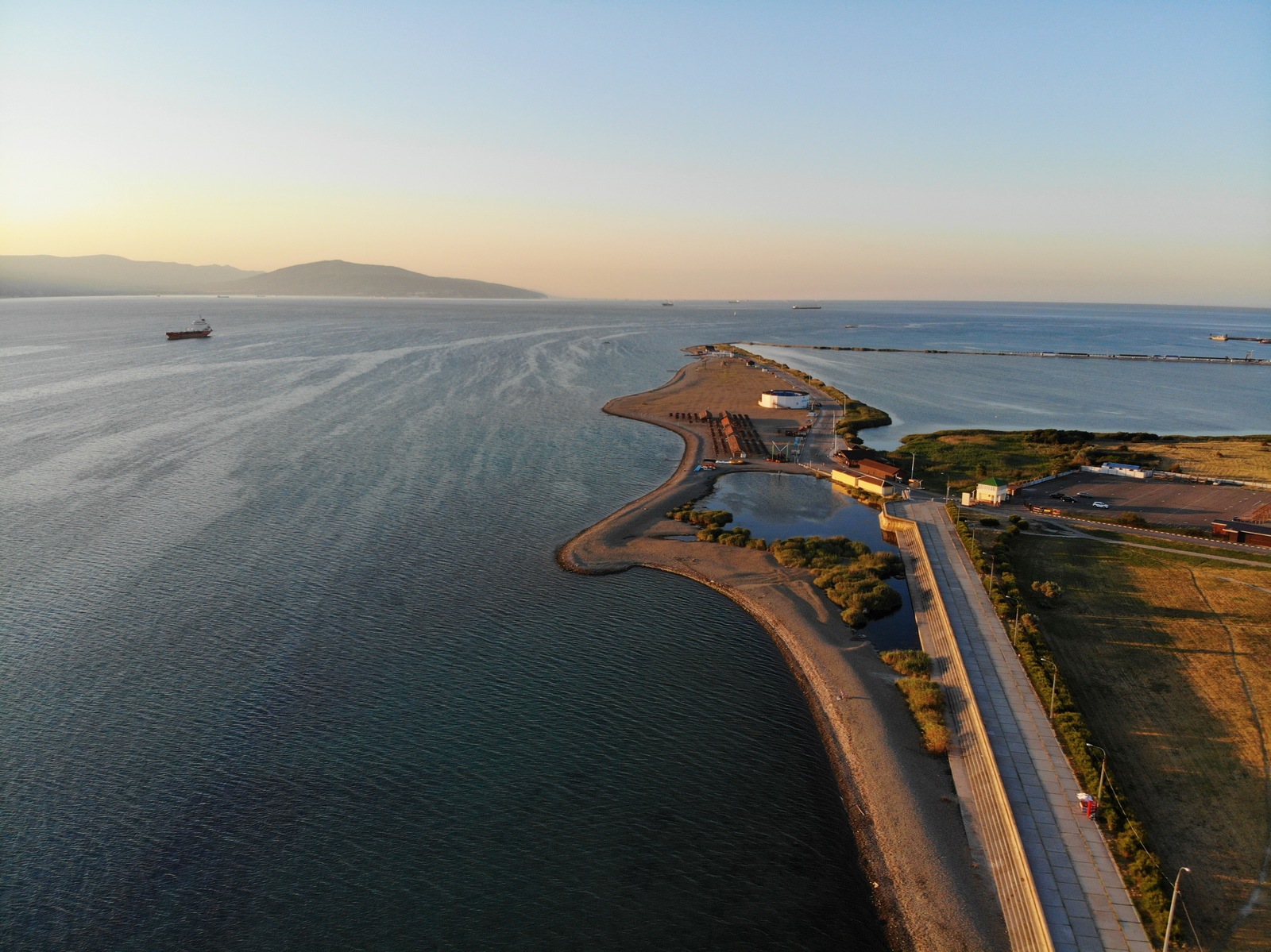 Morning Novorossiysk - My, Novorossiysk, Malaya zemlya, dawn, Sea, Mavicair, Tsemes Bay, Longpost