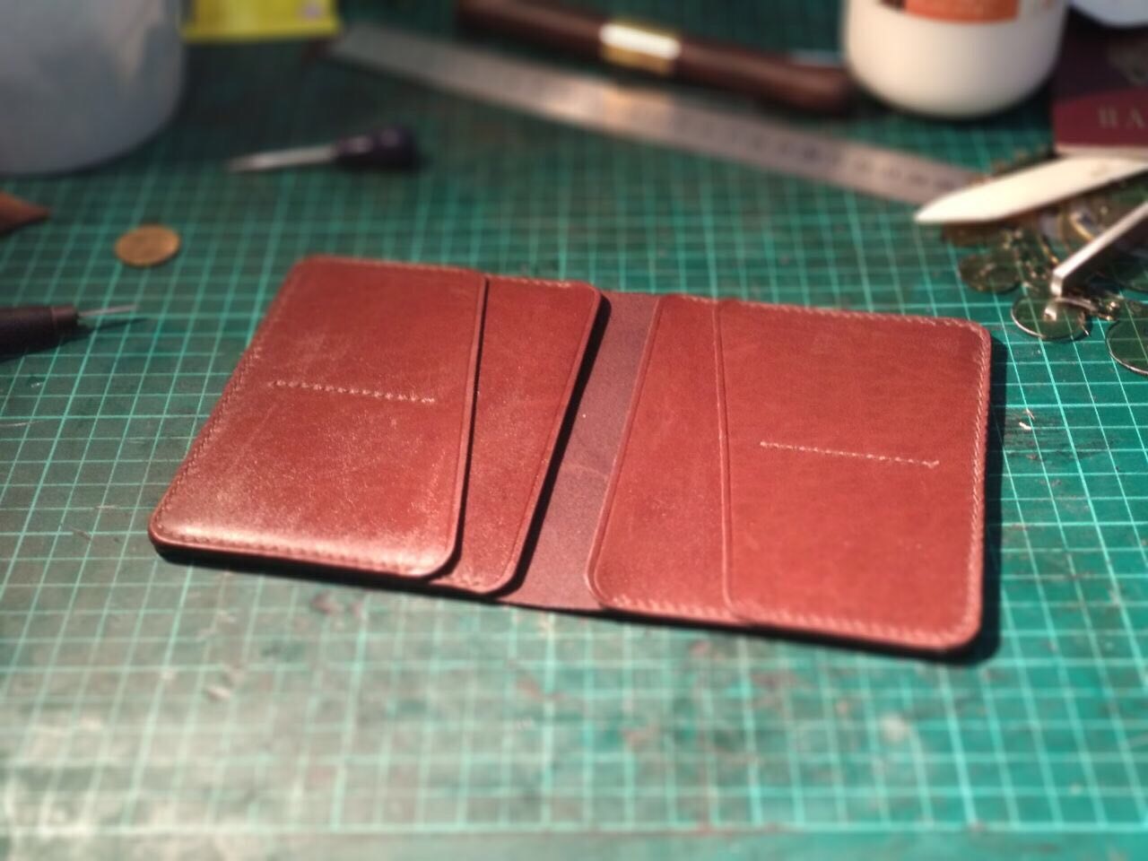 My leather hobby - My, Natural leather, Longpost, A selection, Wallet, My