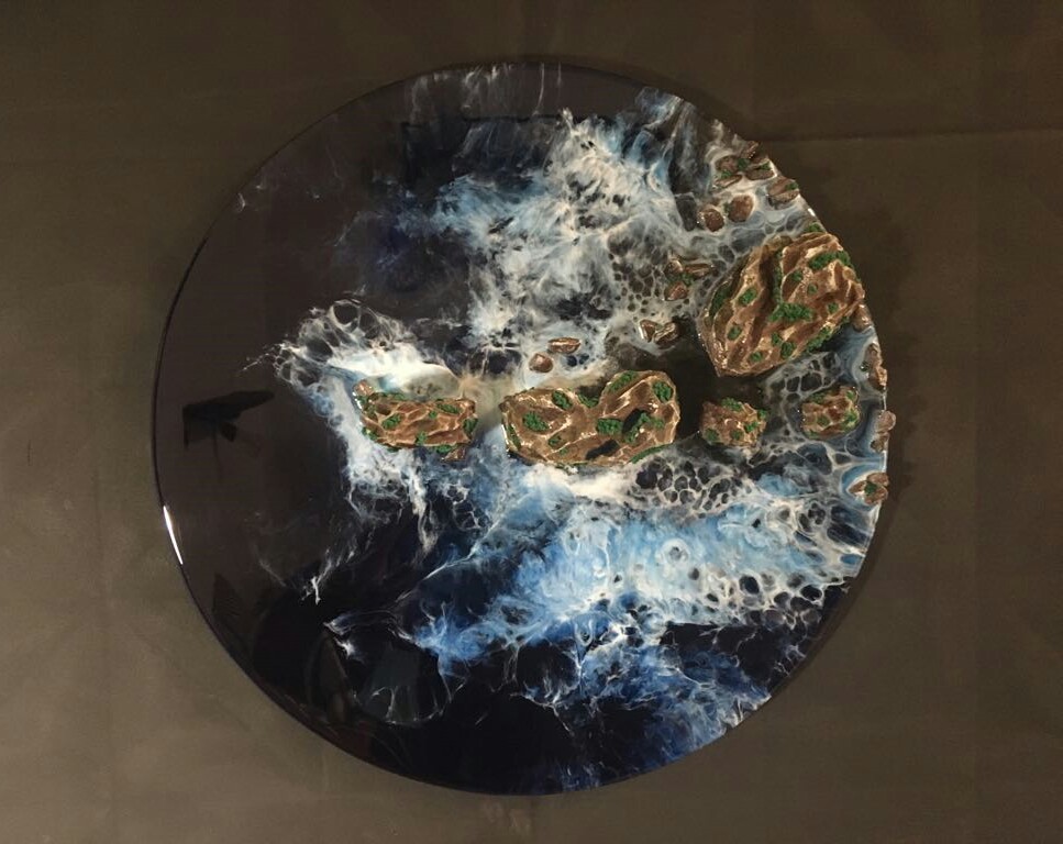 Panel ResinArt 2. The cold sea of ??Iceland. - My, Epoxy resin, Resin, , Panel, Sea, Hobby, Needlework, Longpost