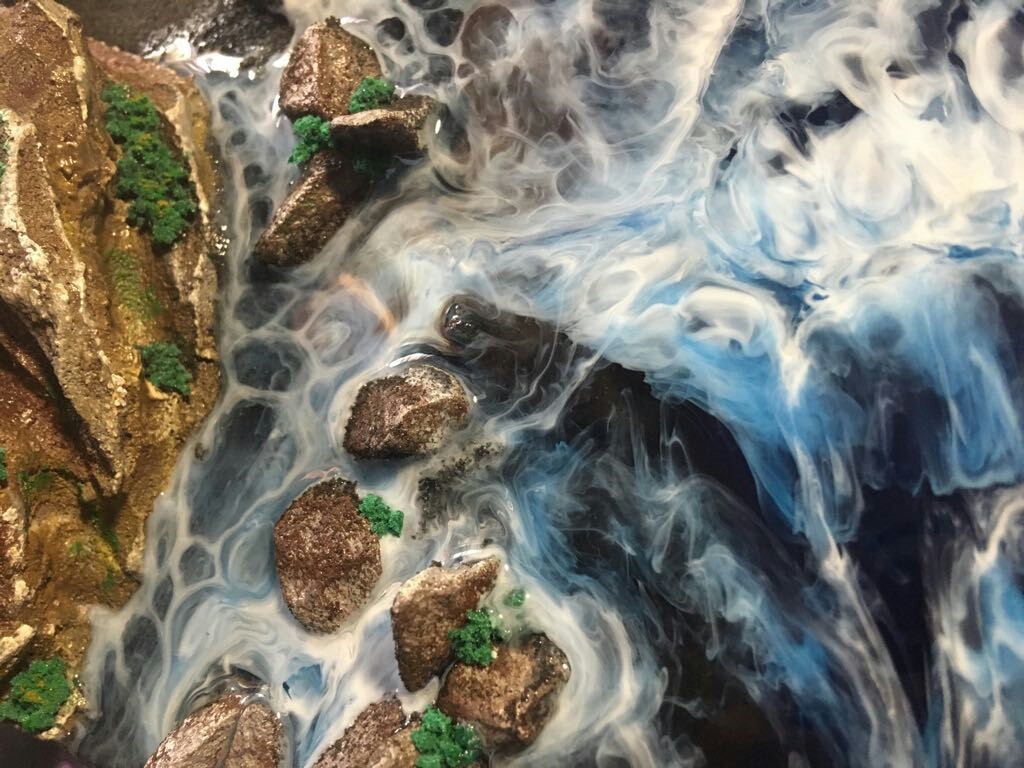 Panel ResinArt 2. The cold sea of ??Iceland. - My, Epoxy resin, Resin, , Panel, Sea, Hobby, Needlework, Longpost