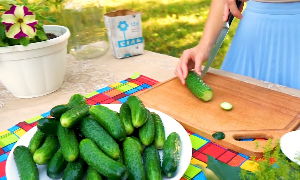 Crispy salted cucumbers in a jar - My, Video recipe, Lightly salted cucumbers, , Video, Longpost