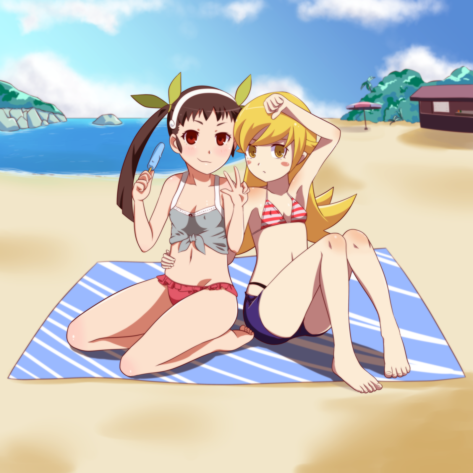 Summer mood - Anime, Anime art, Monogatari series, Hachikuji Mayoi, Shinobu oshino