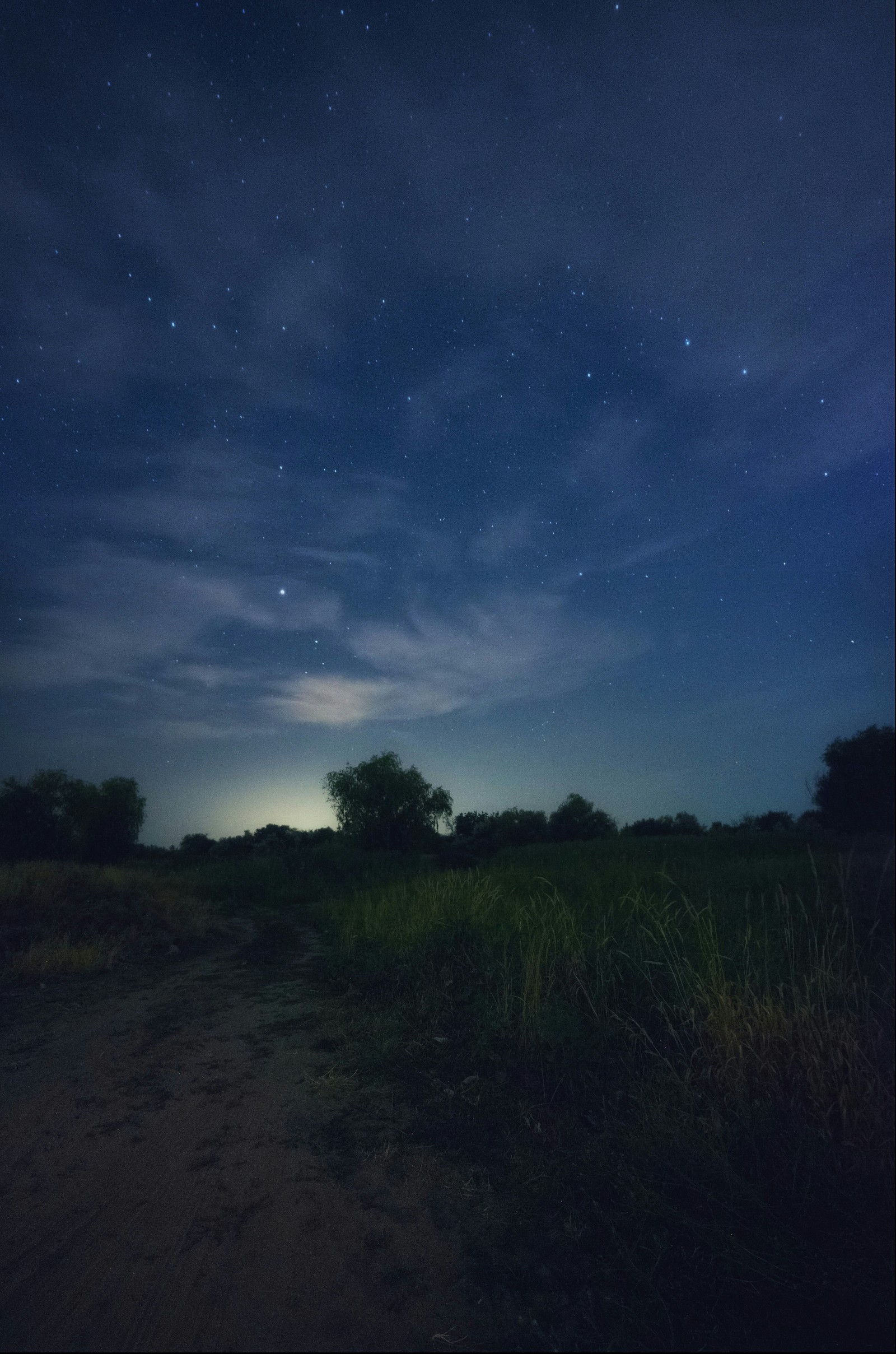 Outside the city - My, Long exposure, Starry sky, Nature, Landscape, Longpost