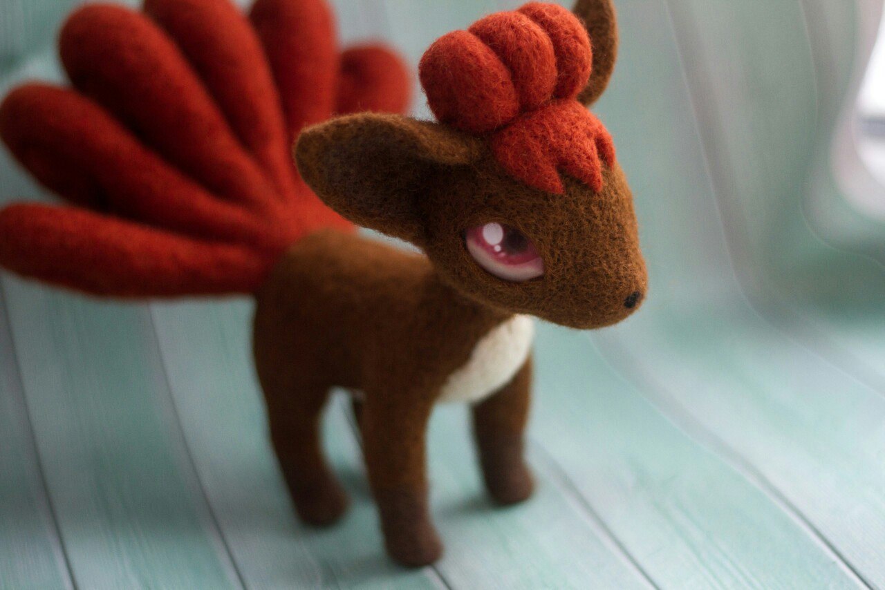 Vulpix wool - My, Needlework without process, Longpost, Dry felting, Pokemon