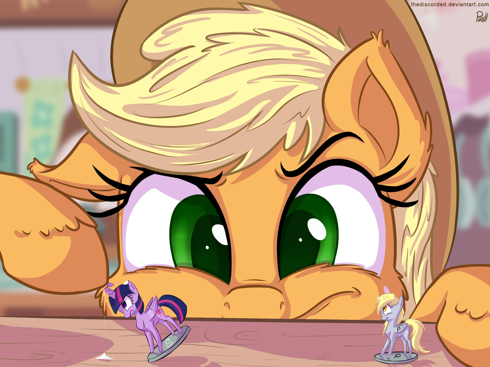 Insane game with the Princess of friendship! - Applejack, Derpy hooves, Twilight sparkle, PonyArt, My little pony