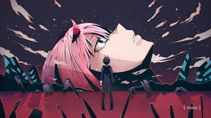 DARLING in the FRANXX - Darling in the Franxx, Zero two, Hiro, Anime art, Anime, Crossover, Evangelion