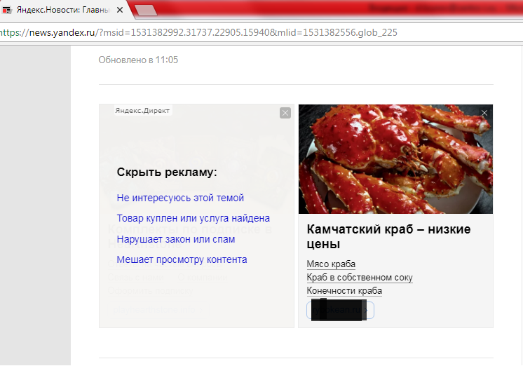 Of course, I understand everything, but Yandex, what ...? - My, Advertising, Yandex Direct, King crab, Surveillance