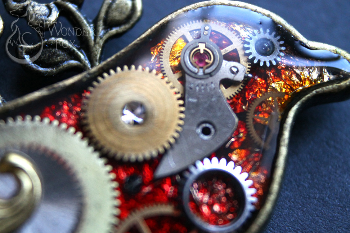 Mechanical macrocosm - My, Steampunk, , Cogwheels, Macro, Fire, Wings, Mechanics, Photo on sneaker, Macro photography