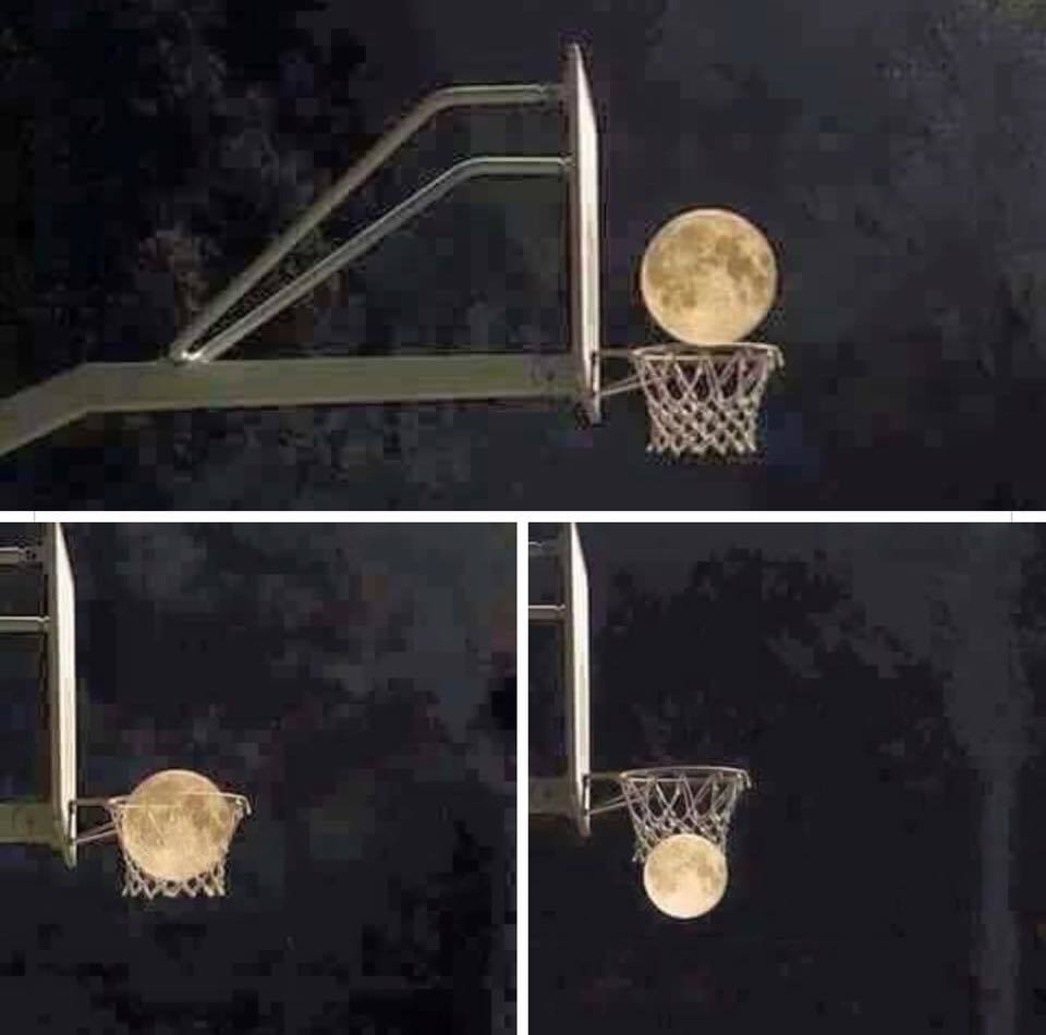 Patience, only patience - moon, Basketball, Night, Sport, The photo