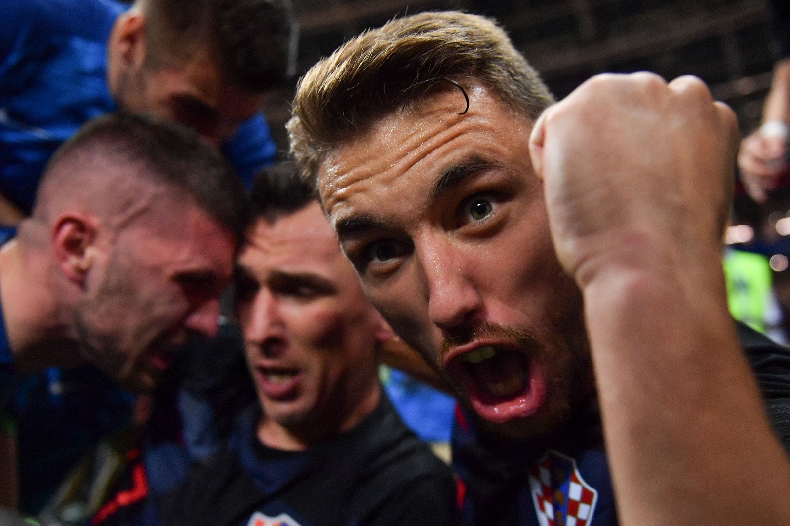 Croats celebrated the second goal so fieryly that they accidentally dropped the photographer - Sport, Football, 2018 FIFA World Cup, Croatia national team, Photographer, Curiosity, Goal celebration, GIF, Longpost