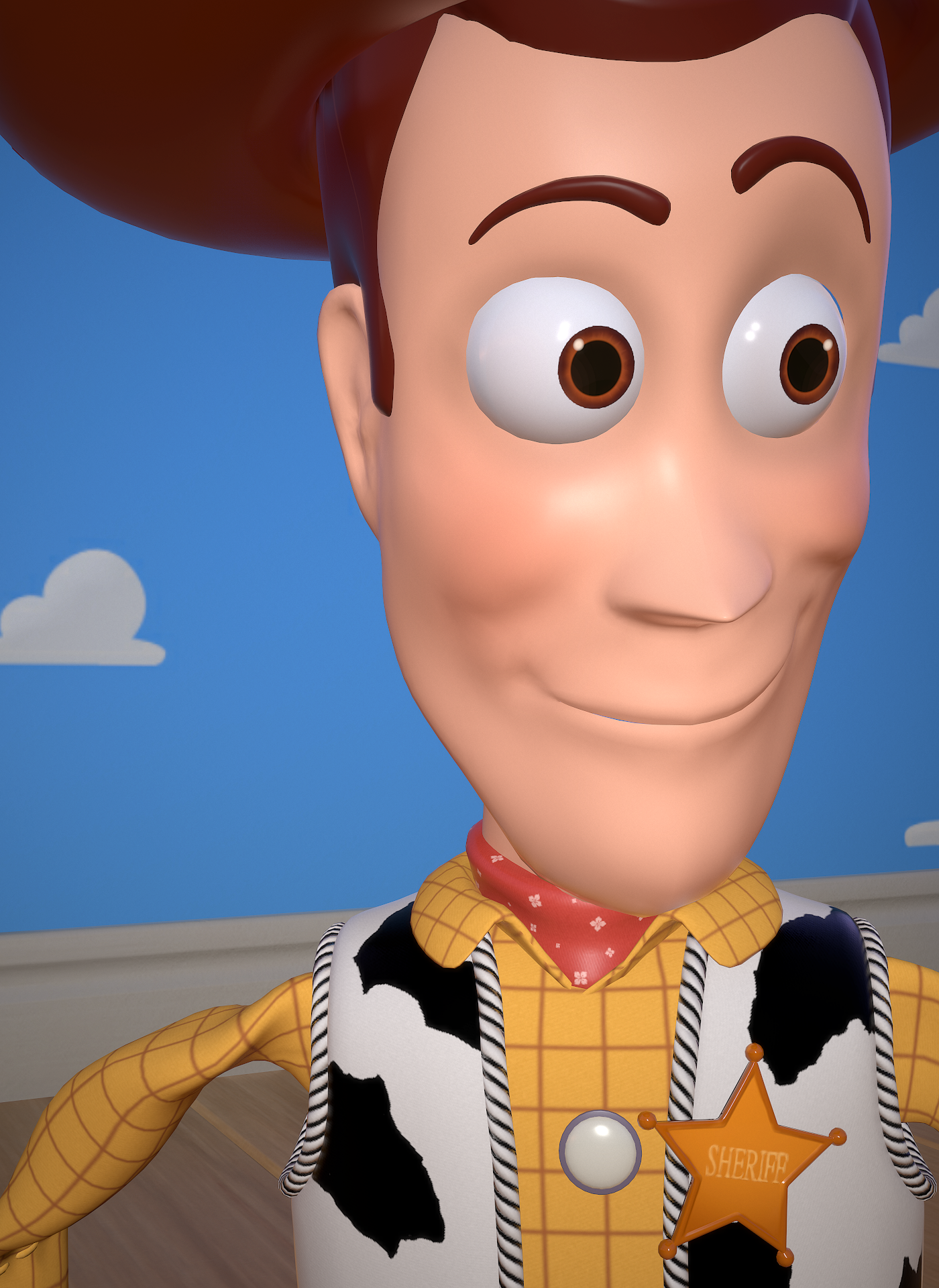 Pixar's Cowboy Woody fan art - Моё, 3D, Pixar, Шериф Вуди, Фан-Арт, Гифка, Длиннопост