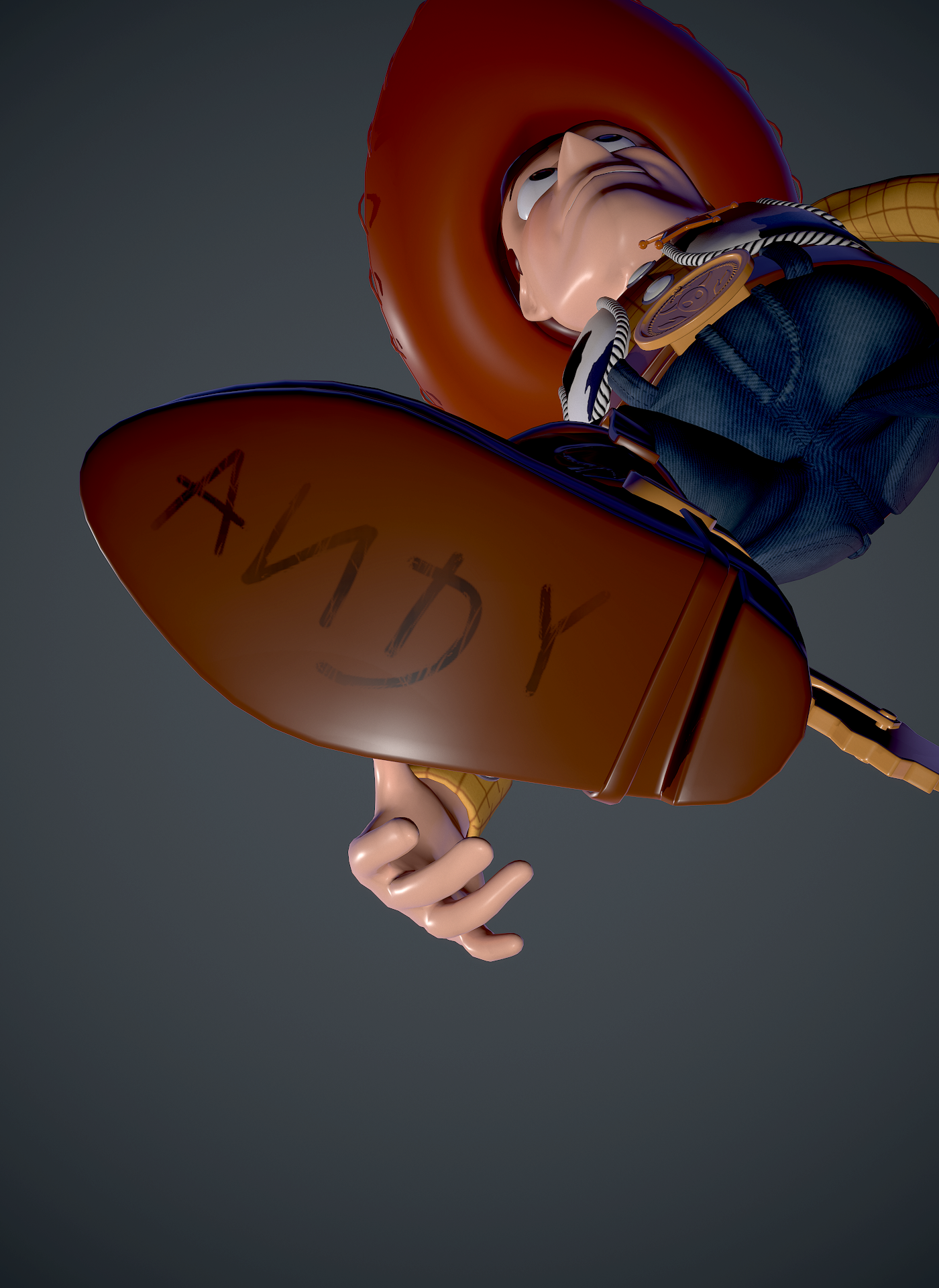 Pixar's Cowboy Woody fan art - Моё, 3D, Pixar, Шериф Вуди, Фан-Арт, Гифка, Длиннопост