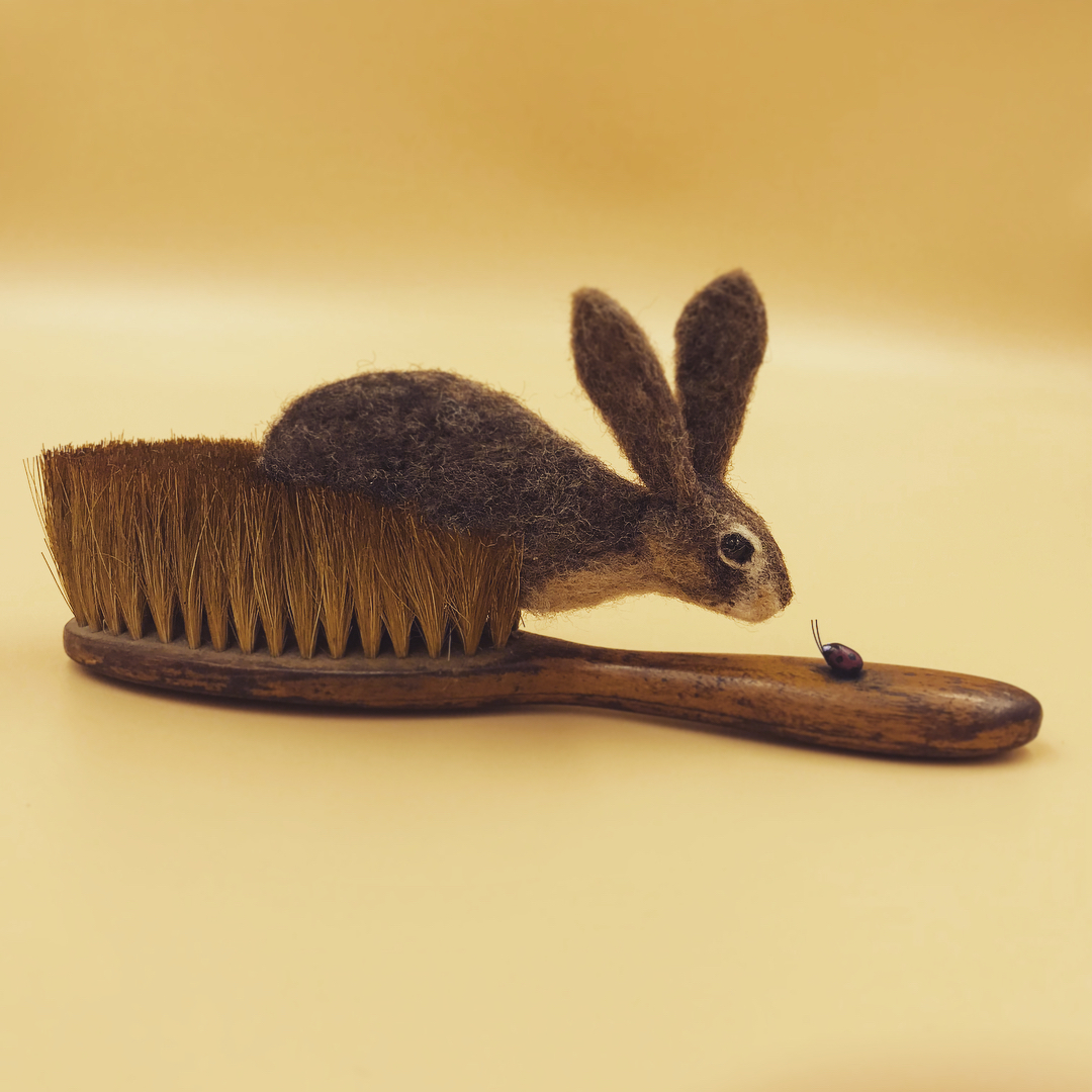 Beauty from old brushes. - Animals, Felt, Wool toy, Longpost