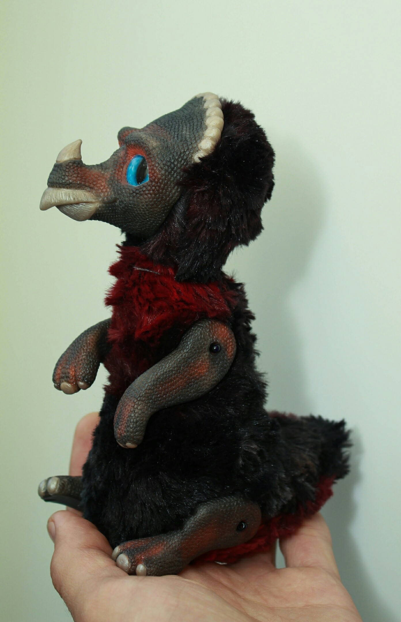 A strange beast came out - My, Polymer clay, Author's toy, Dinosaurs, My, Needlework without process, Longpost