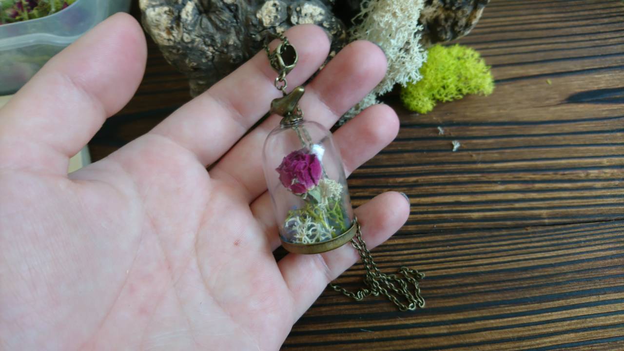 Rose pendant - My, Needlework with process, Epoxy resin, Jewelry resin, Pendant, Decoration, Longpost