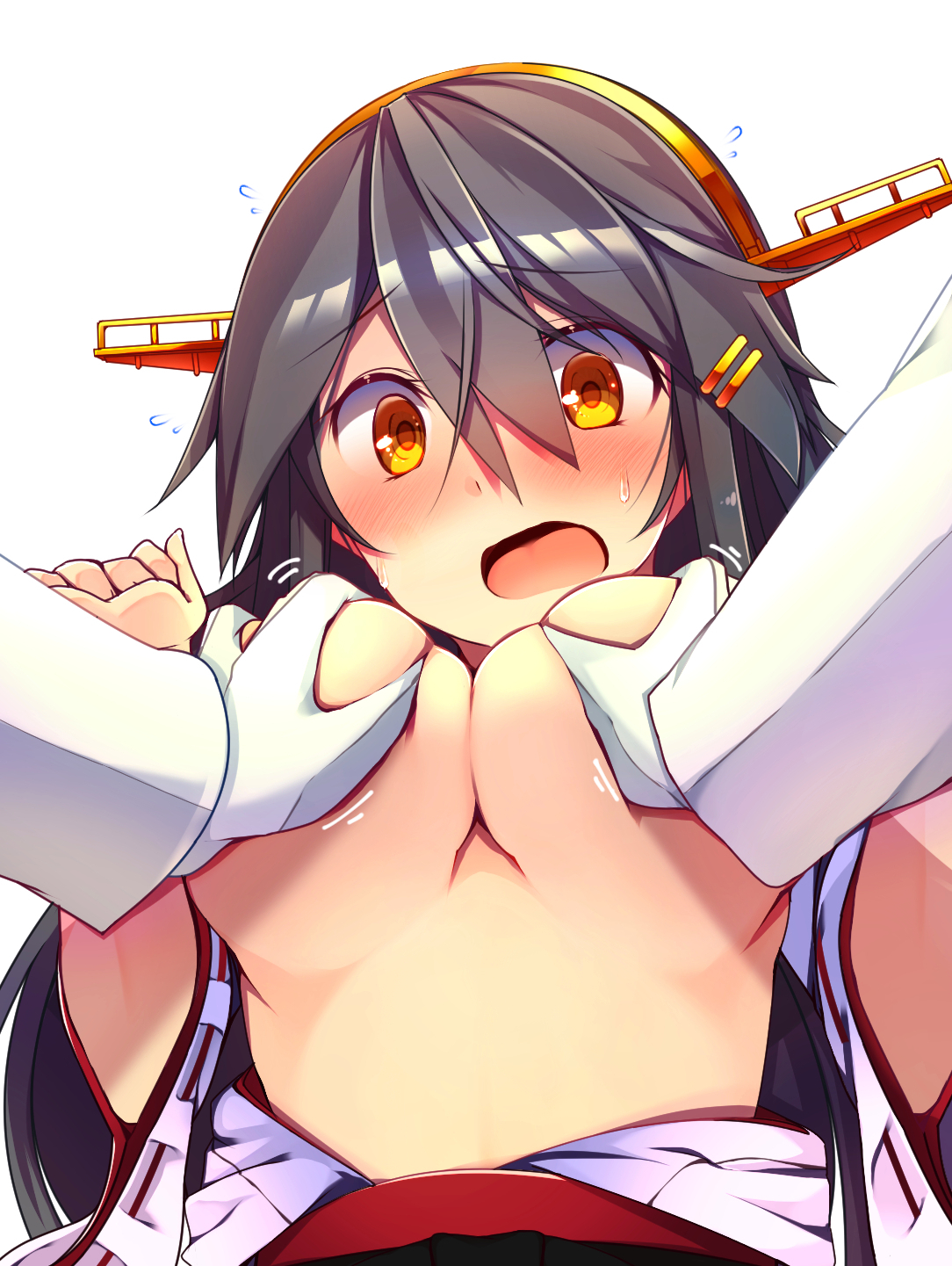 Haruna - NSFW, Kantai Collection, Haruna, Аниме, Anime Art, Сиськи, Нижнее белье, Длиннопост