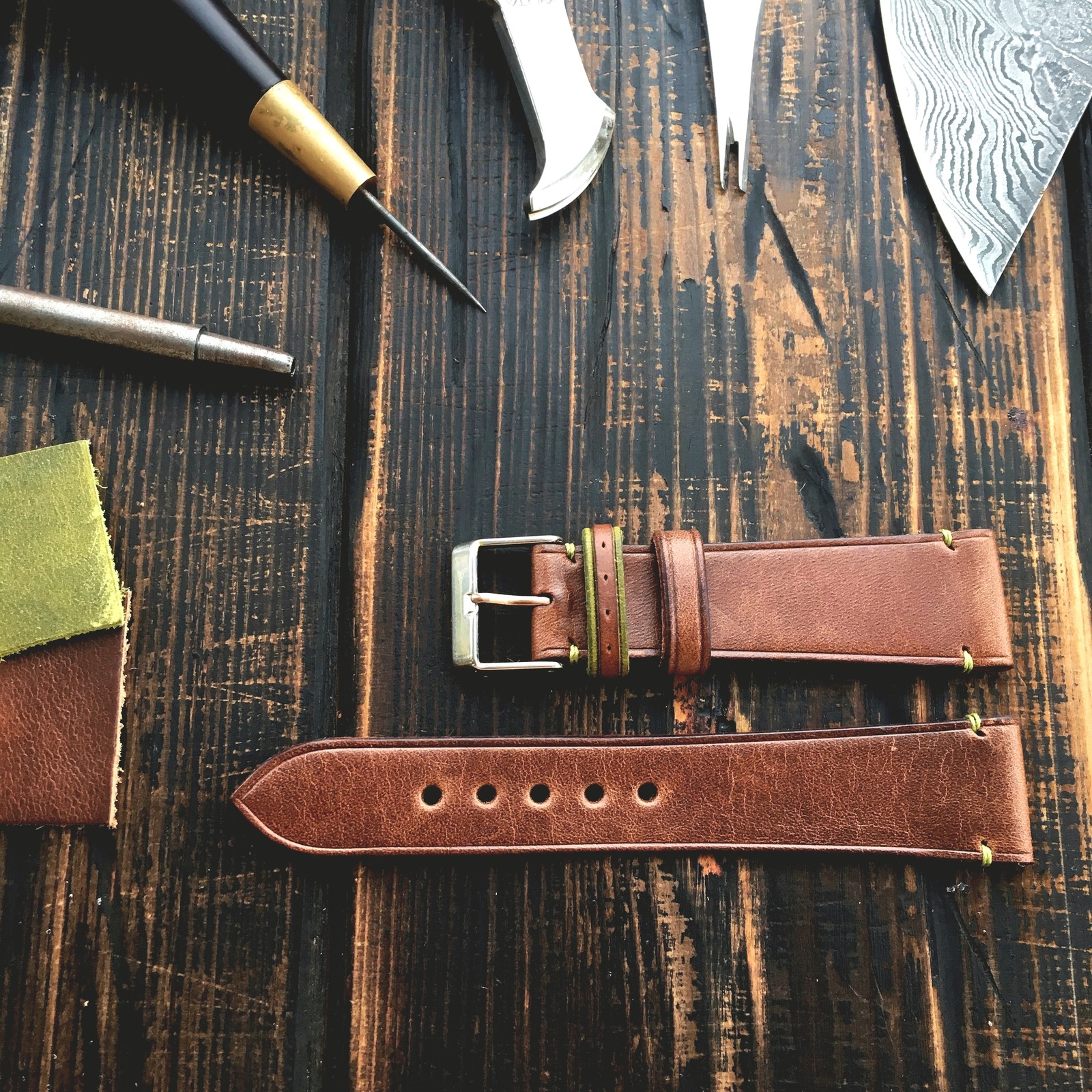 Watch straps part 2. Announcement of the topic Processing of edges - My, Leather craft, Strap, Leather products, Natural leather, Longpost