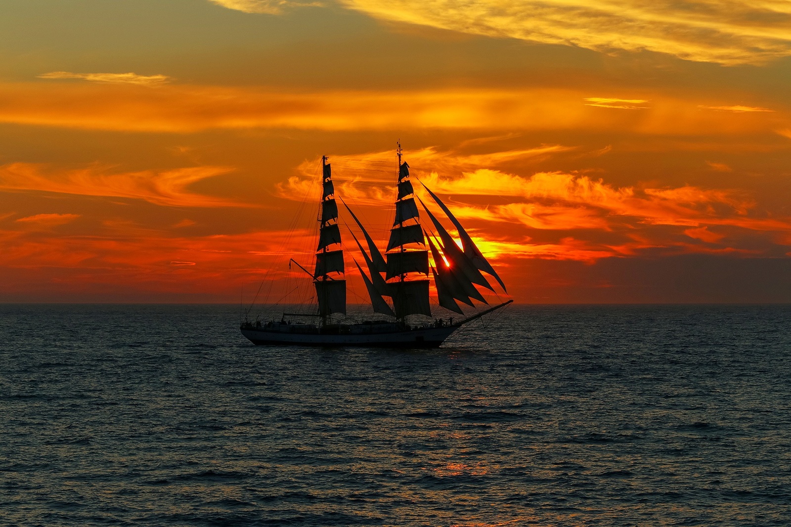 Sailboat Fryderyk Chopin in The Tall Ship Races - My, Sailboat, Sea, Sunset