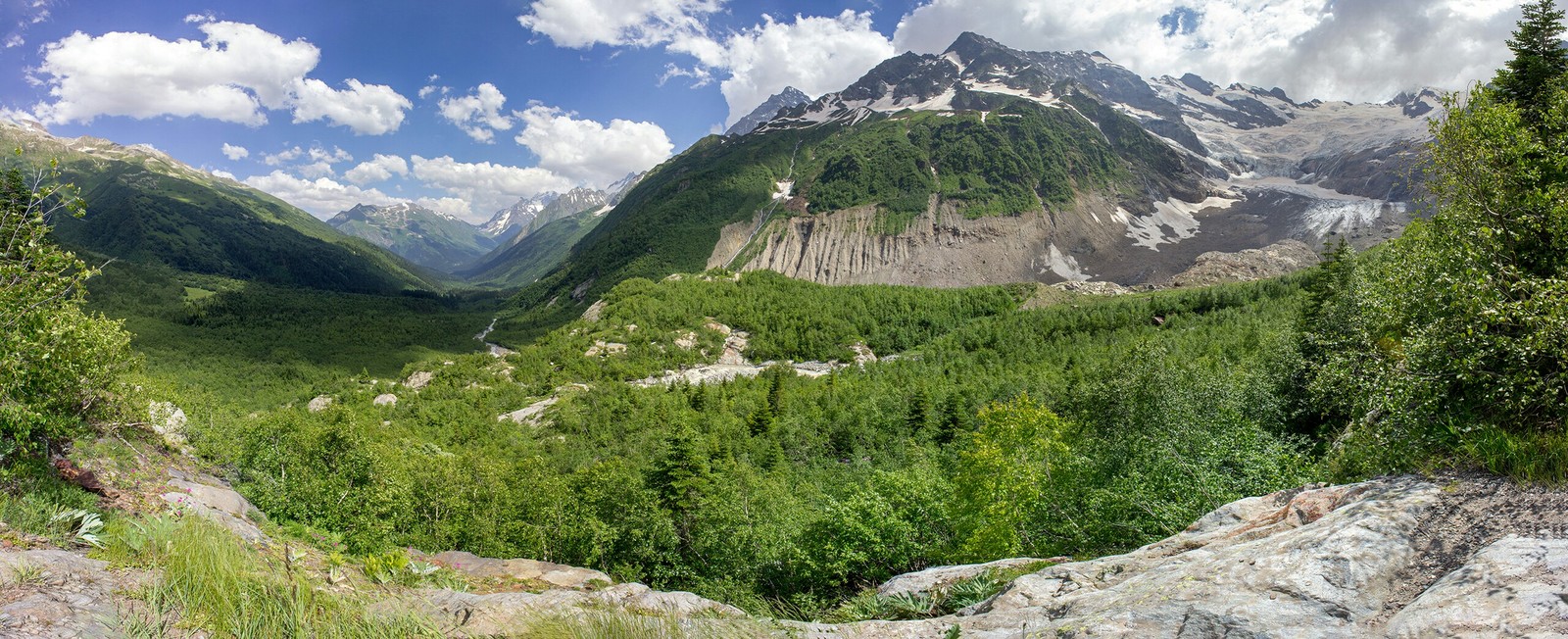 Summer Dombay - My, Dombay, Glacier, The mountains, Longpost