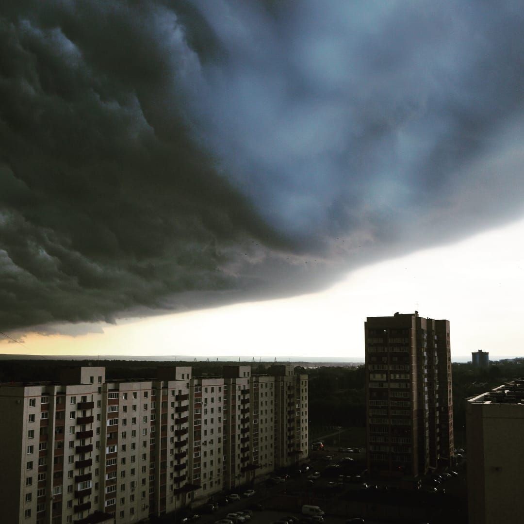 Darkness was gathering - Samara, The clouds, Sky, Beautiful