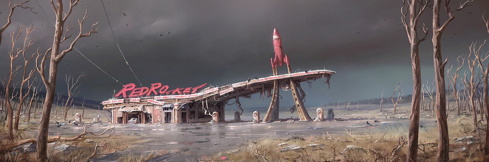 Концепт-арты fallout 4. Vol.1 - локации - Game Art, Fallout 4, Рисунок, Локация, Fallout, Длиннопост