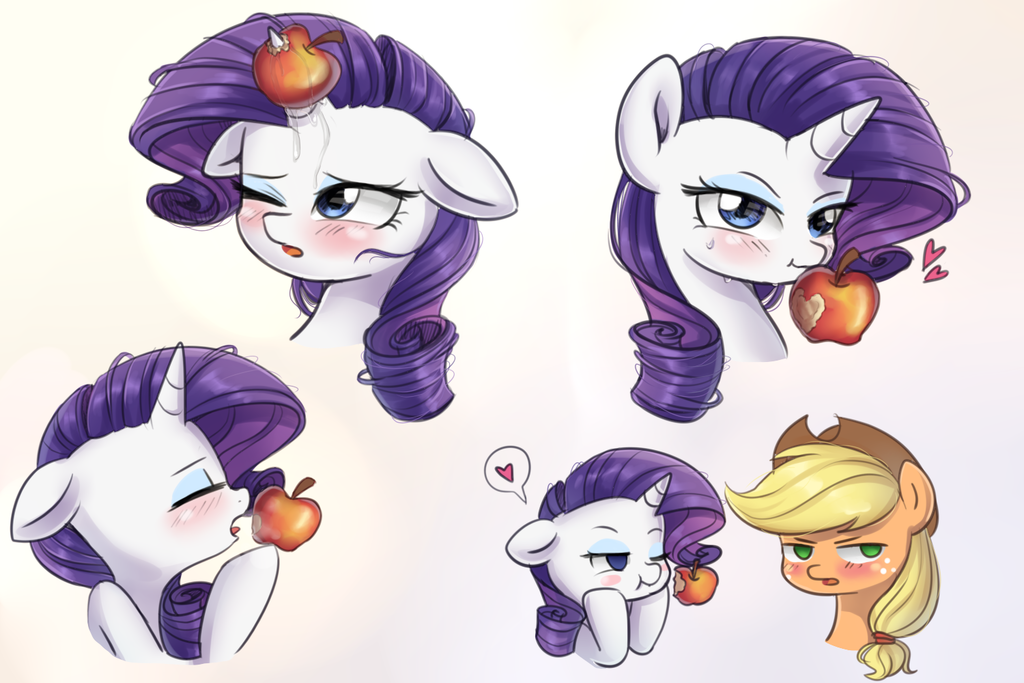 Сочное яблочко - My Little Pony, Rarity, Applejack, Looknamtcn