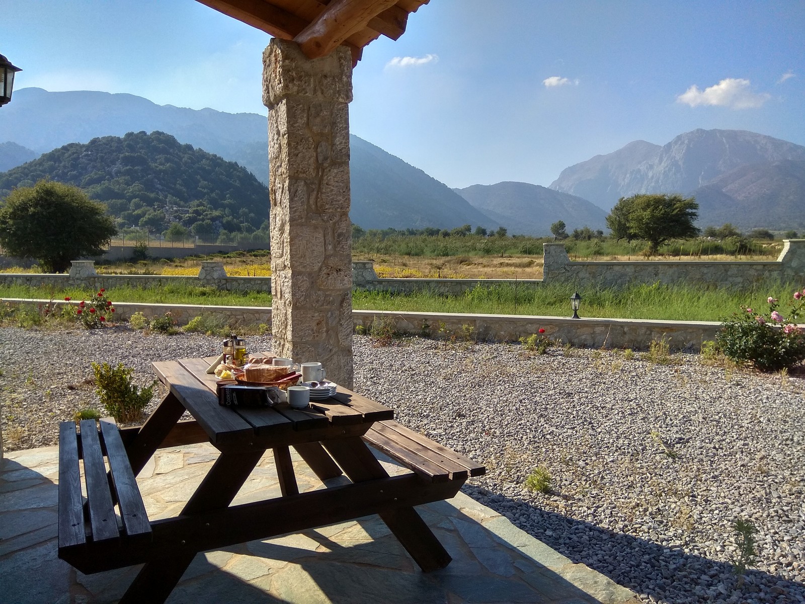 Breakfast overlooking the mountains. - My, Breakfast, Crete