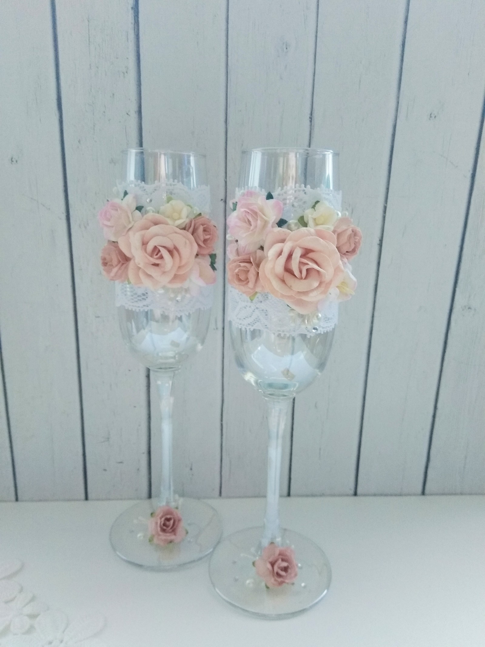 Wedding glasses - My, Wedding, Goblets, , Needlework without process, Longpost